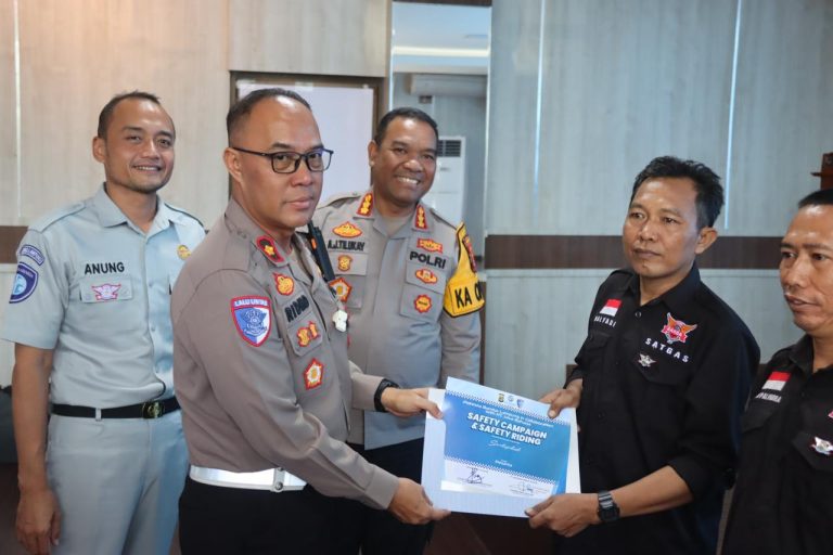 Satlantas Polresta Bandar Lampung Gelar Sosialisasi Safety Riding